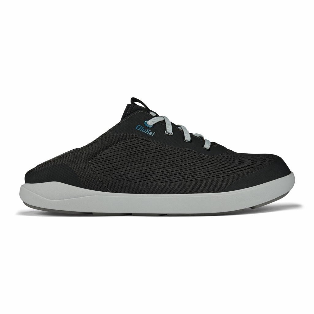 Olukai Men's Moku Pae Sneaker - Black / Blue Coral US532-419